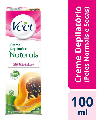 Creme Depilatório Corporal Veet Naturals Papaia - 100ml