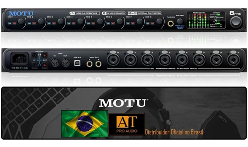 Interface De Áudio Usb Motu 8pre 16 X 12 I/o Adat Conversor