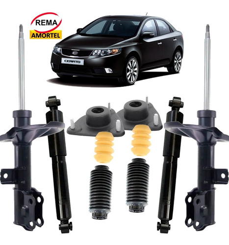 4 Amortecedores + Kit Kia Cerato 09 10 2012 Original Amortel
