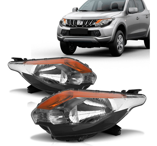 Par Farol L200 Triton 17 A 2019 Simples Negra Ambar