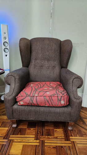 Juego De Sillones Estilo Ingles Marrón Oscuro (Usado)