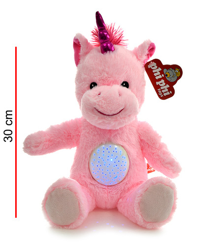 Unicornio Proyecta Luz Peluche 30 Cm Int 1636 Phiphi 