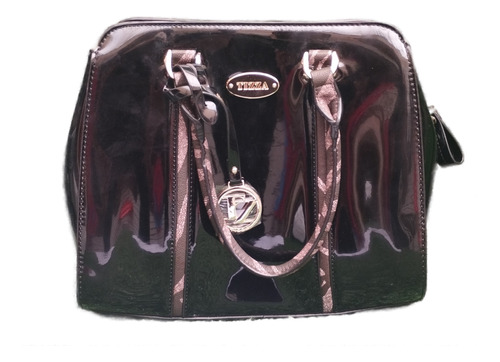 Bolso Cartera Charol Marca Tizza Negro