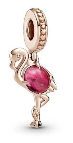 Dije Charm Pandora Rose Flamenco Oro Rosa Cristal Murano