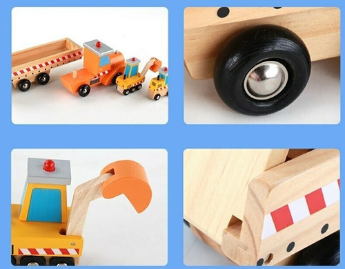 Juguete Camion Excavadora De Madera Camion De Madera