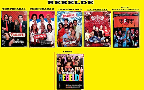 Rebelde 1ª, 2ª & 3ª Temporada + La Familia + Tour Rbd +libro (Usado)