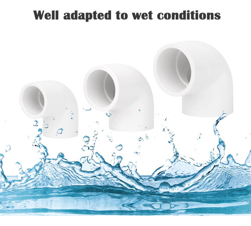 10 Adaptadores De Codo De 90 Grados Pvc Blanco 1/2 Pulgada