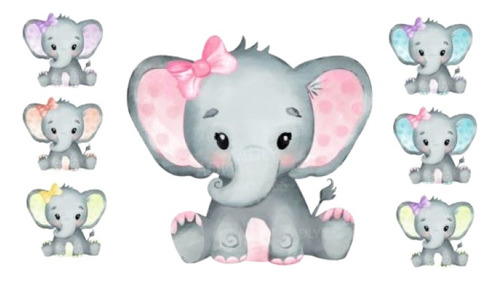 Kit Imágenes Digitales Baby Shower Elefantes 1669111