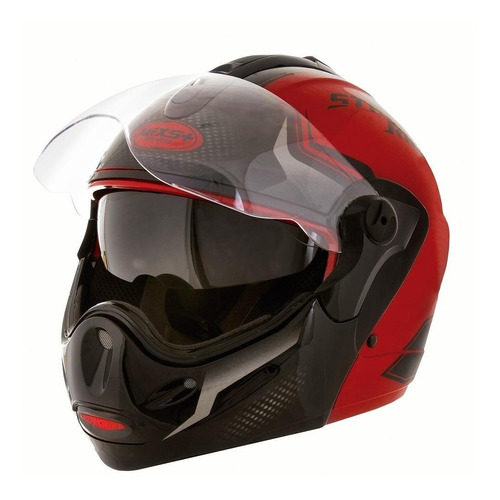 Capacete para moto  escamoteável Mixs  Captiva  vermelho street rider tamanho 58 