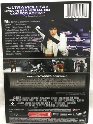 Dvd Filme Ultravioleta (2006) Kurt Wimmer (Usado)