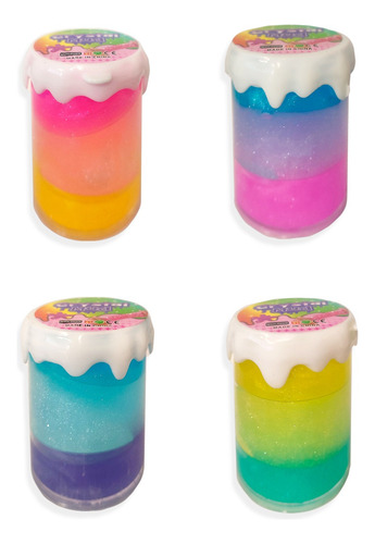 Slime Squishy Color Arcoiris Brillo Glitter Sorpresa