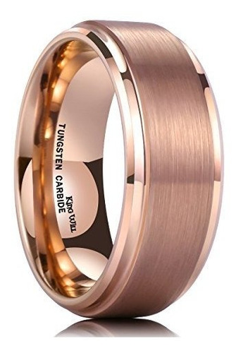 King Will Glory Anillo De Carburo De Tungsteno Chapado En Or