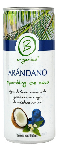 Agua Coco Sparkling Arandano Borganics 6x250ml Andina Grains