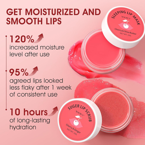 Juego De Exfoliante De Labios Y Máscara Labial, Exfoliante D