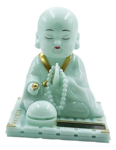 Figura De Monje Pequeño, Juguete Solar Divertido S Verde