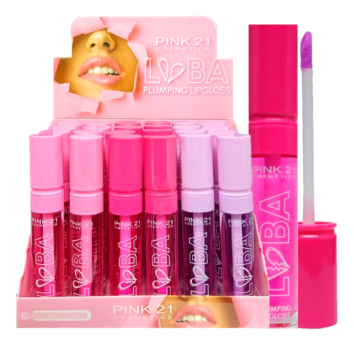 24 Lip Gloss Plumping Cs3666 - Kit Pink21 Atacado