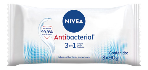 Nivea Jabon 3x90 Antibacterial 3en1    