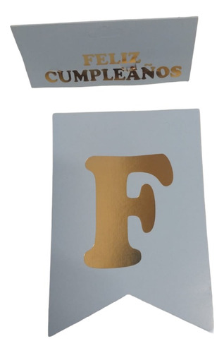 Banderín Feliz Cumpleaños Guirnalda Letras Doradas 