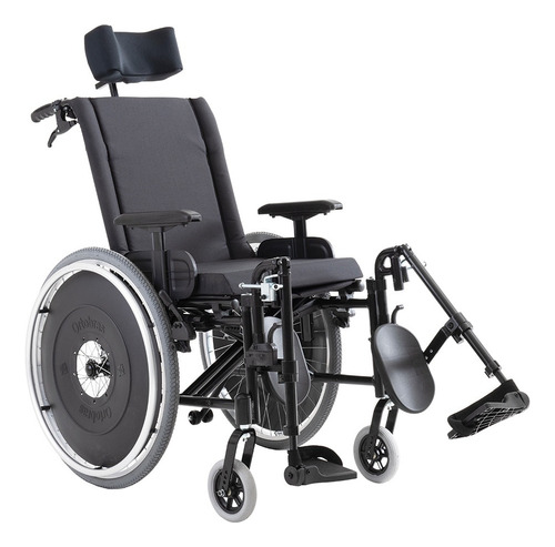 Cadeira De Rodas Avd Alumínio Reclinável Preta 44cm Ortobras