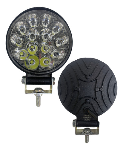 Faro Redondo 14 Led Luz Blanco Fijo Con Base Ore