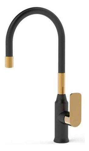 Griferia Cocina Monocomando Flexibl Vasser Agatha Black Gold Acabado Mate negro y brillante dorado Color Negro/Gold