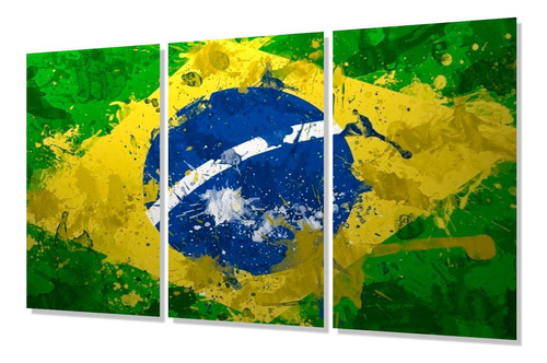 Cuadro Trip 60x90 Bandera Brasil Orden Y Progreso Patria P1