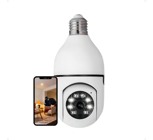 Câmera Lâmpada Jortan Jt-8177 Wifi Giratória Hd 360 Noturna Branco