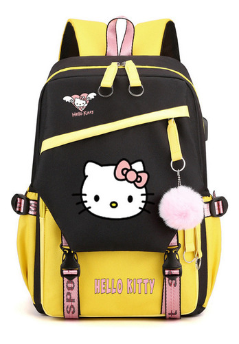 Linda Mochila Escolar De Hello Kitty Para Grados 3-6