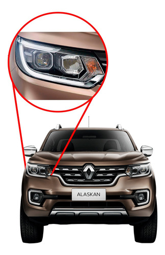 Optica Derecha Alaskan C/lupa C/xenon Original Renault