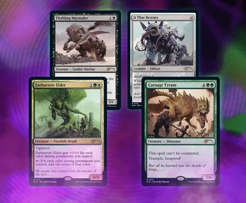 Set 4 Cartas Magic Artist Series Kev Walker Secret Lair Mtg (Usado)