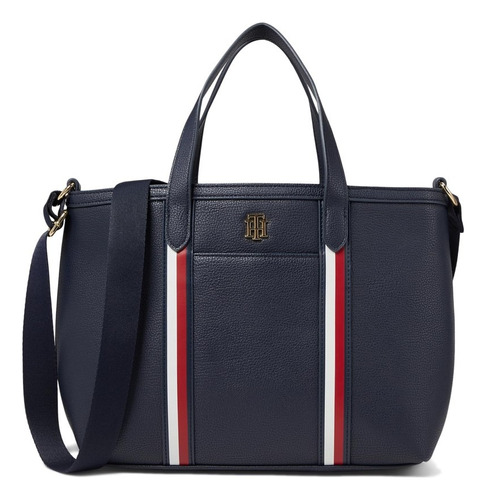 Bolsa Tote Tommy Hilfiger Mujer 69j8966 Color Azul Marino Correa De Hombro Azul Marino Diseño De La Tela Liso