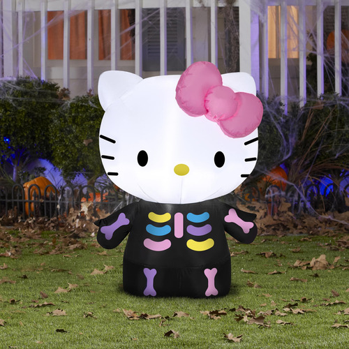 Decoração Inflável Gemmy Airblown Hello Kitty Skeleton