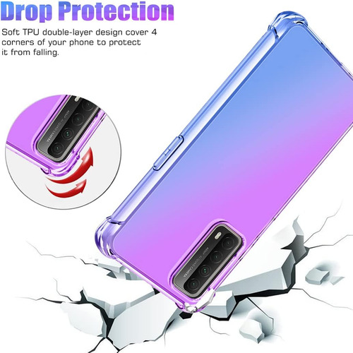 Funda Suave Silicona Degradado Para Huawei P Smart 2021+mica