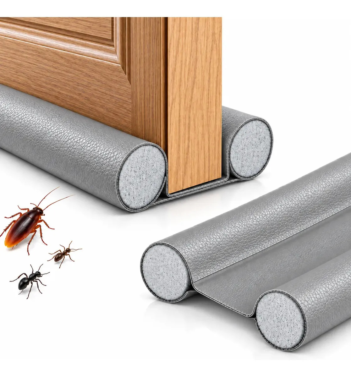 Guardapolvo Protector Puerta 1pz Gris 96cm Ajustable Impermeable Cubre Polvo Evita Insectos Frio Aire Burlete Aislante Recortable