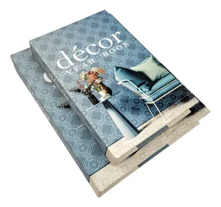 Caixa Livro Decorativa Decor Year Book Azul 30/26cm Kit 2pc