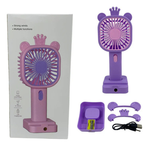 Mini Ventilador Portatil De Larga Duracion Base Y Sacapuntas