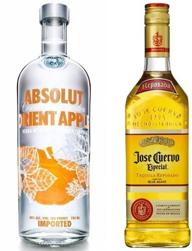 Kit  Tequila Litro + Absolut Orient Apple + Frete