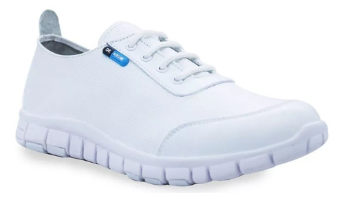 Zapato Tenis Blanco Clínico Piel Ligero Enfermero Dr 3017