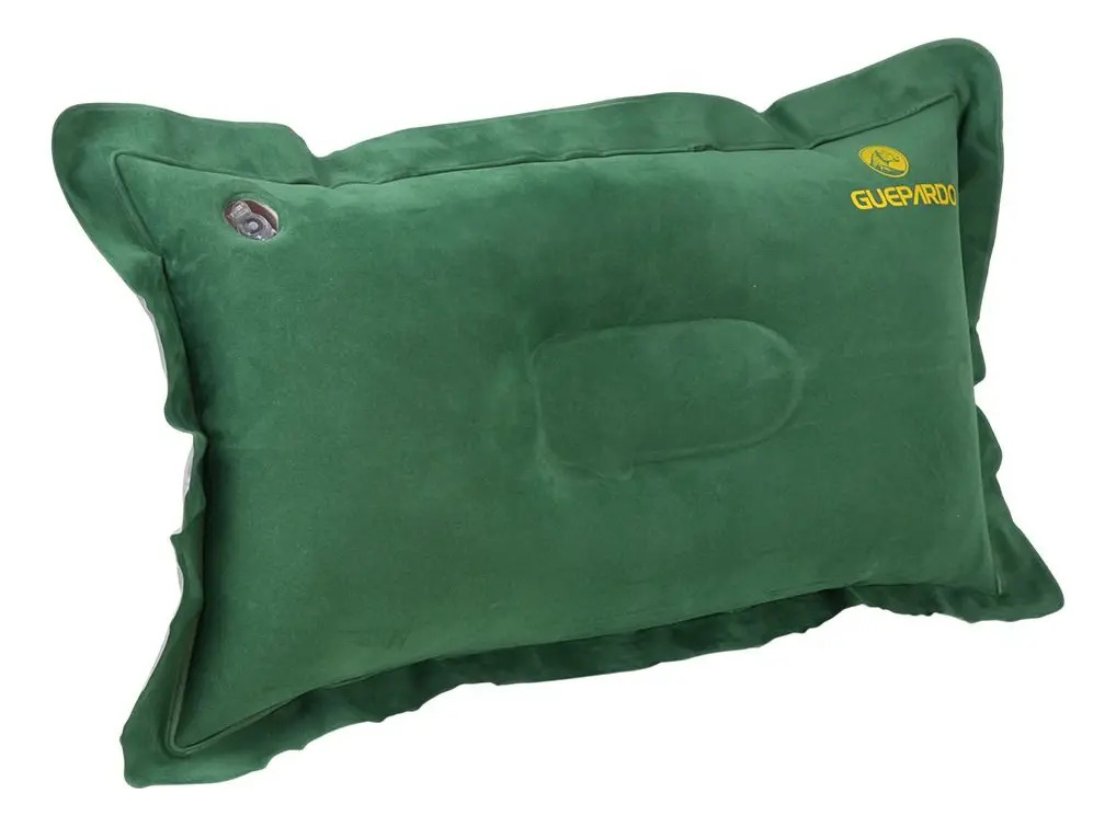 Travesseiro Inflável Viagem Conforto Guepardo 32,5cmx47,5cm Cor Verde-escuro