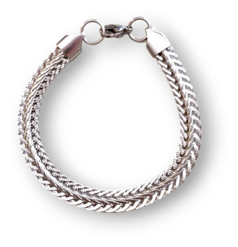 Pulsera Acero Quirúrgico Trenzada Semi Rígida Eslabón Espiga