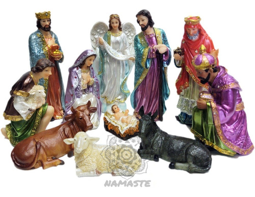 Nacimiento Navideño 22cm En Fina Resina Decoración Navidad