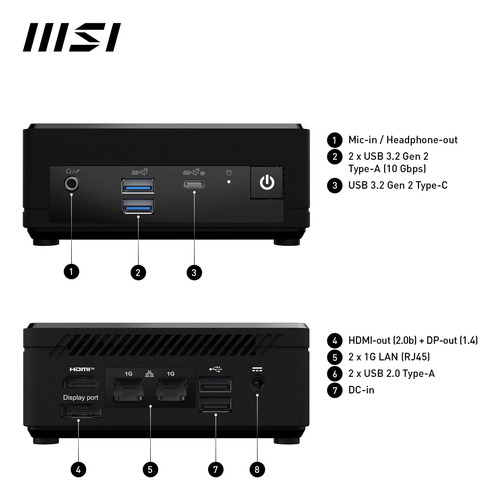 Msi Cubi N Adl Mini Pc: Intel Pentium N200, Wi-fi, Thunderbo