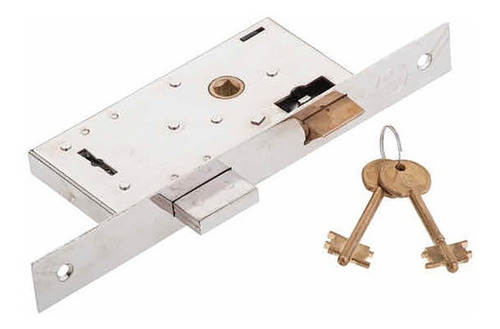 Cerradura De Seguridad Divo 1060 Doble Paleta Color Gris Con Dos Llaves | Segura Y Confiable