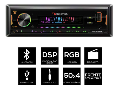 Estéreo Nakamichi Nq722bd Dsp Con Bluetooth Y Usb Am/fm