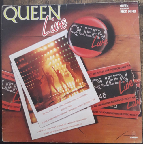 Lp Vinil (vg/+) Queen Queen Live 1985 Ed Br Som Livre 