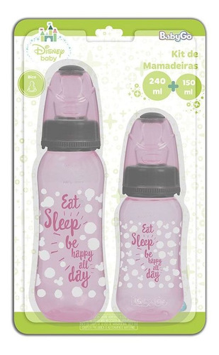Kit Mamadeira Babador E Chupetas Disney Minnie 240ml E 180ml