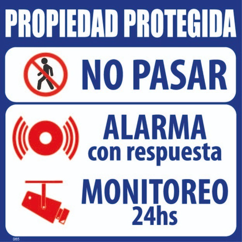 Cartel No Pasar Propiedad Protegida Cámara Alarma | 25x25cms