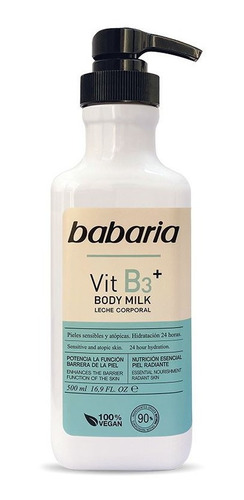 Leche Corporal Babaria Body Milk Vit B3+ 500 Ml