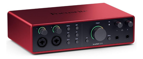 Interface de áudio Focusrite Scarlett 16i16 de 4ª geração, cor vermelha