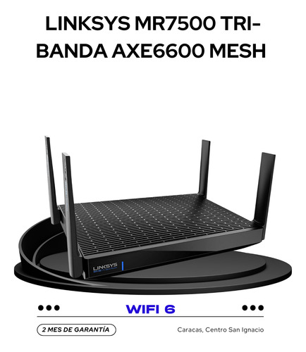 Linksys Mr7500 Tri-banda Axe6600 Mesh Wifi 6e Router Amz